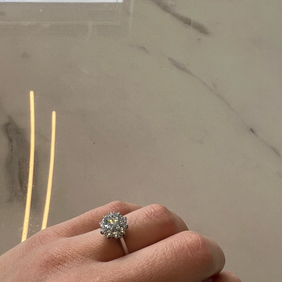 Diamond Floral Engagement Ring - Picture 3 of 5